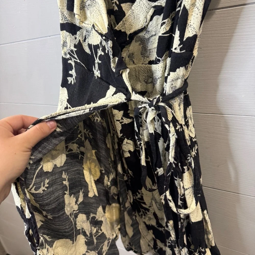 Free People | French Quarter Floral Printed Flutter Sleeve Wrap Mini Dress Small